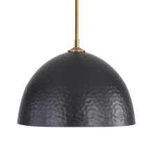 Golden 6950-L MBS-BLK - Golden Lighting Shepard 1-light Pendant in Modern Brass and Matte Black shade